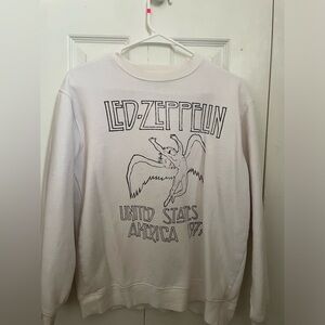 Led Zeppelin white graphic band crewneck small